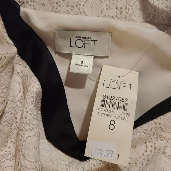 WITH TAGS Cream Lace With Black Trim Dress - Picture 6 of 6